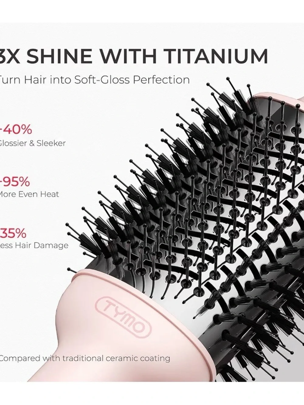 Pink Round Hot Air Brush - Smooth Styling for Women